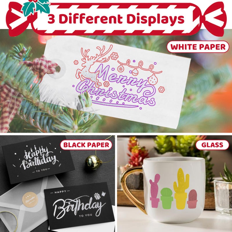 ZSCM QUALITY DECIDES THE FUTURE Stocking Stuffers, Shimmer Outline Glitter Markers, Chriatmas Stocking Stuffers Gifts Trendy Stuff, 21 Super Squiggles Metallic Glitter Pens For Chriatmas Gifts - Image 5